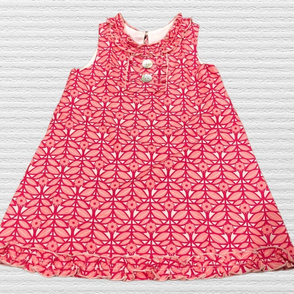 Nain & Joe Hannah Kate 4 Pink Geometrical Print Dress USA